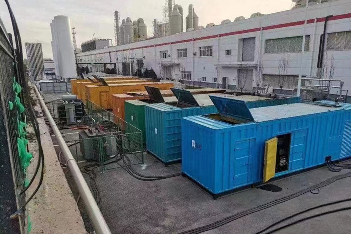 浦北发电机租赁施工现场